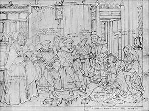 'The More Family, from the Sketch by Holbein at Basle Museum', 1527, (1903). Artist: Hans Holbein the Younger.