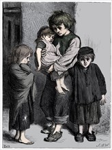 The Children of the Poor (Les Enfants Pauvres) - The Ragged Babes That Weep, c1875. Artist: T Cobb.