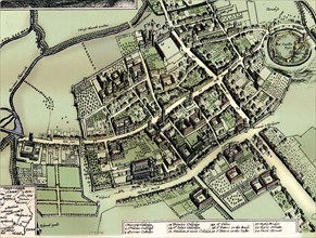 Hollar's plan of Oxford, c1643. Artist: Wenceslaus Hollar.