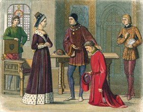 'The Earl of Warwick submits to Queen Margaret', 1470 (1864). Artist: James William Edmund Doyle.