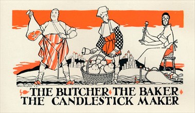 'The Butcher, The Baker, The Candlestick Maker', c1925. Artist: John Archibald Austen.