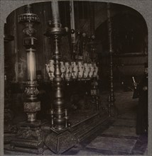 'The Stone of Annunciation in the Holy Sepulchure Church, Jerusalem', c1900. Artist: Unknown.