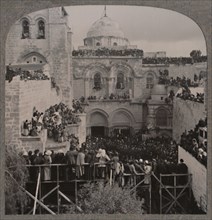 'Crowds filling every niche of the Holy Sepulchure Church', c1900. Artist: Unknown.
