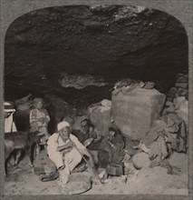 'Bedouin cave-dwellers in their caves', c1900. Artist: Unknown.