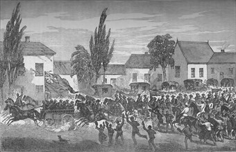 'Oudtshoorn Mounted Volunteers Starting for the Eastern Frontier', c1880. Artist: Unknown.