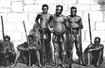 'Dabulamanzi, one of the Zulu Leaders at Isandhlwana and Ghingilovo', c1880. Artist: Unknown.