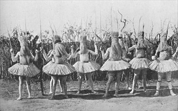 A group of boys of the Bomvana tribe dressed for a dance, 1912. Artist: H Roberts.