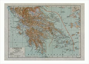 Map of Modern Greece, c1910s. Artist: Emery Walker.