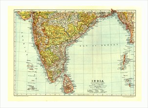Map of India Southern part, c1910. Artist: Johann Georg Justus Perthes.