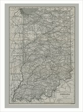 Map of Indiana, USA, c1900s Artist: Emery Walker Ltd.