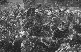 'Battle of Baba Wali: The Highlanders Clearing a Village', c1880. Artist: Unknown.