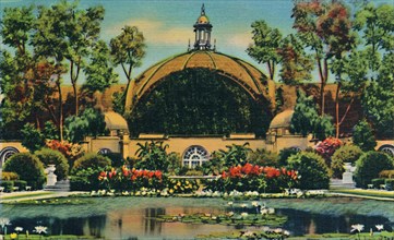 'Botanical Building and Lagoon. San Diego, California', c1941. Artist: Unknown.