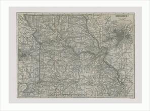 Map of Missouri, USA, c1900s. Artists: Emery Walker Ltd, Emery Walker.