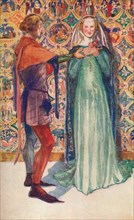 'A Man and Woman of The Time of Edward II', 1907. Artist: Dion Clayton Calthrop.