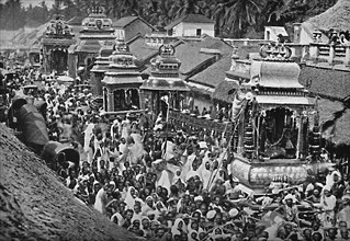 A Hindu religious procession, Madras, 1902. Artist: Wiele & Klein.