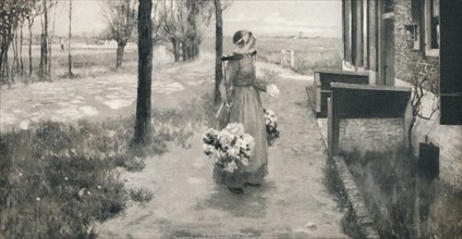 'Flower Girl in Holland', 1887, (1912). Artist: George Hitchcock.