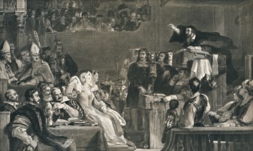 'John Knox Preaching before the Lords of the Congregation, 10 June 1559', c1827, (1912). Artist: David Wilkie.