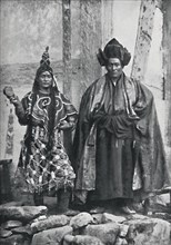 Two lamas of Sikkim in ceremonial dress, 1902. Artist: Johnson & Hoffman.