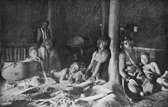Interior of a Zulu hut, 1912. Artist: Unknown.