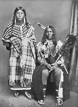 A Sioux chief and his squaw, 1912. Artist: Robert Wilson Shufeldt.