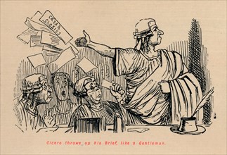 'Cicero throws up his Brief, like a Gentleman', 1852. Artist: John Leech.