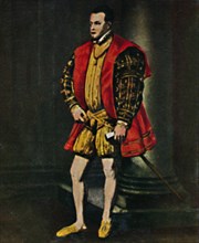 König Philipp II. Von Spanien 1527-1598. - Gemälde von Tizian', 1934