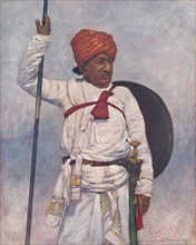 'An Armed Retainer of the Bombay Chiefs', 1903. Artist: Mortimer L Menpes.