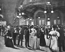 'Le Theatre Du Vaudeville - Pendant L'Entr'acte', 1900. Artist: Unknown.