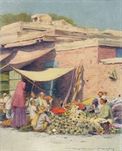 'Vegetable Market, Delhi', 1905. Artist: Mortimer Luddington Menpes.