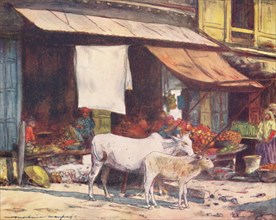 'A Corner of the Fruit Market, Delhi', 1905. Artist: Mortimer Luddington Menpes.