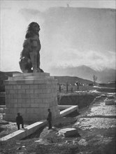 'The Lion of Chaeronea, the Acropolis and Mount Parnassus', 1913. Artist: Unknown.