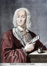 Antonio Vivaldi, Italian Baroque composer, Catholic priest, and virtuoso violinist, 1725. Artist: Peter La Cave.