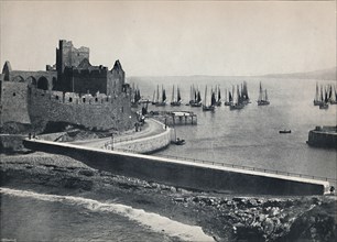 'Peel - The Old Castle and Harbour', 1895. Artist: Unknown.