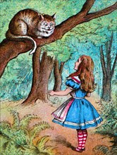 'Alice and the Cheshire Cat', c1910. Artist: John Tenniel.