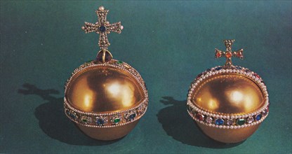 'The Sovereign's Orb and Queen Mary II's Orb', 1953. Artist: Unknown.
