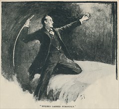 'Holmes Lashed Furiously', 1892. Artist: Sidney E Paget.