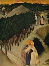 'The Meeting of Saint Anthony and Saint Paul', c1430-1435. Artist: Sano di Pietro.