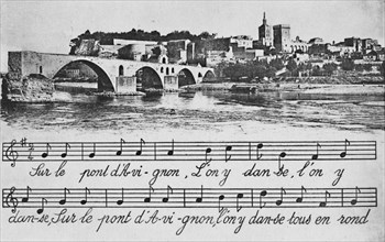 'Avignon. - St-Benezet Bridge', c1925. Artist: Unknown.