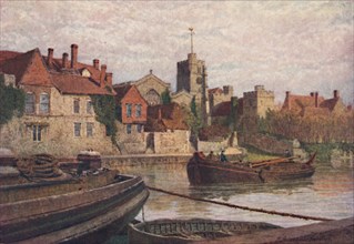 'Maidstone. Back of the Ancient Palace, The Church and Old College from across the Medway', c1900. Artist: William Biscombe Gardner.