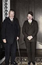 German President Paul von Hindenburg and Chancellor Adolf Hitler, c1933-c1934.  Artist: Unknown.
