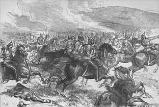 'The Heavy Cavalry Charge at Balaclava', c1880. Artist: C.R..