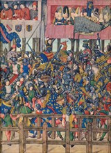 'End of the Tournament at Bruges, March 11, 1392', c15th century, (1937). Artist: Emile- Aurele Van Moe.