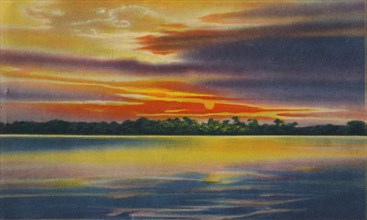'Nightfall on the Magdalena River, Barranquilla', c1940s. Artist: Unknown.