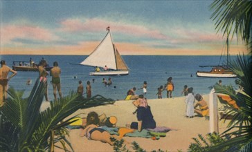 'Beach at Pradomar. 20 minutes from Barranquilla', c1940s. Artist: Unknown.