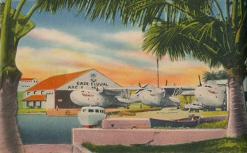 'Colombian Navy River Base, Barranquilla', c1940s. Artist: Unknown.
