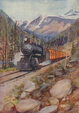 'C.P.R. Train in the Rockies', 1924. Artist: Unknown.