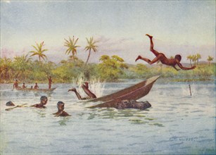 'A Hippopotamus Hunt in Central Africa', 1924. Artist: Unknown.