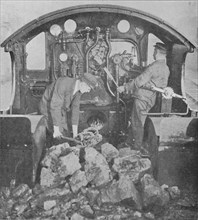 'On the Footplate of a Great Western Express Engine', 1926. Artist: Unknown.