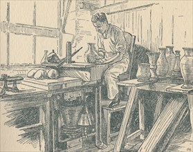 'A Potter at Work', 1910. Artist: Unknown.