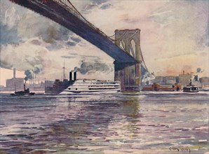 'Brooklyn Bridge, New York', 1916. Artist: Martin Lewis.